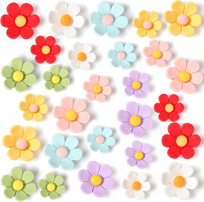 28 Pack Fridge Magnets 3D Cute Flower 7color Magnets ColorfuI Decorative Flower Colorful Cute Small ForWhiteboard Locker & Map Kitchen Office Classroom School(14 Small + 14 Large)