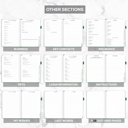 Clever Fox Large End of Life Planner – Guided Final Arrangements Organizer Notebook for Instructions, Beneficiary Info, Will Preparation, Last Wishes & Funeral Planning – 8.5" x 11" (Dark Green)