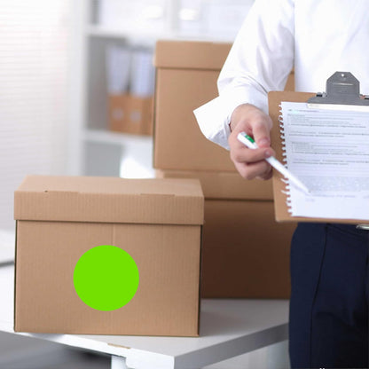 PARLAIM 2" Light Green Round Color-Code Circle Dot Labels on a Roll, 500 Stickers, 2 inch Diameter for Inventory Garage Sale Office School