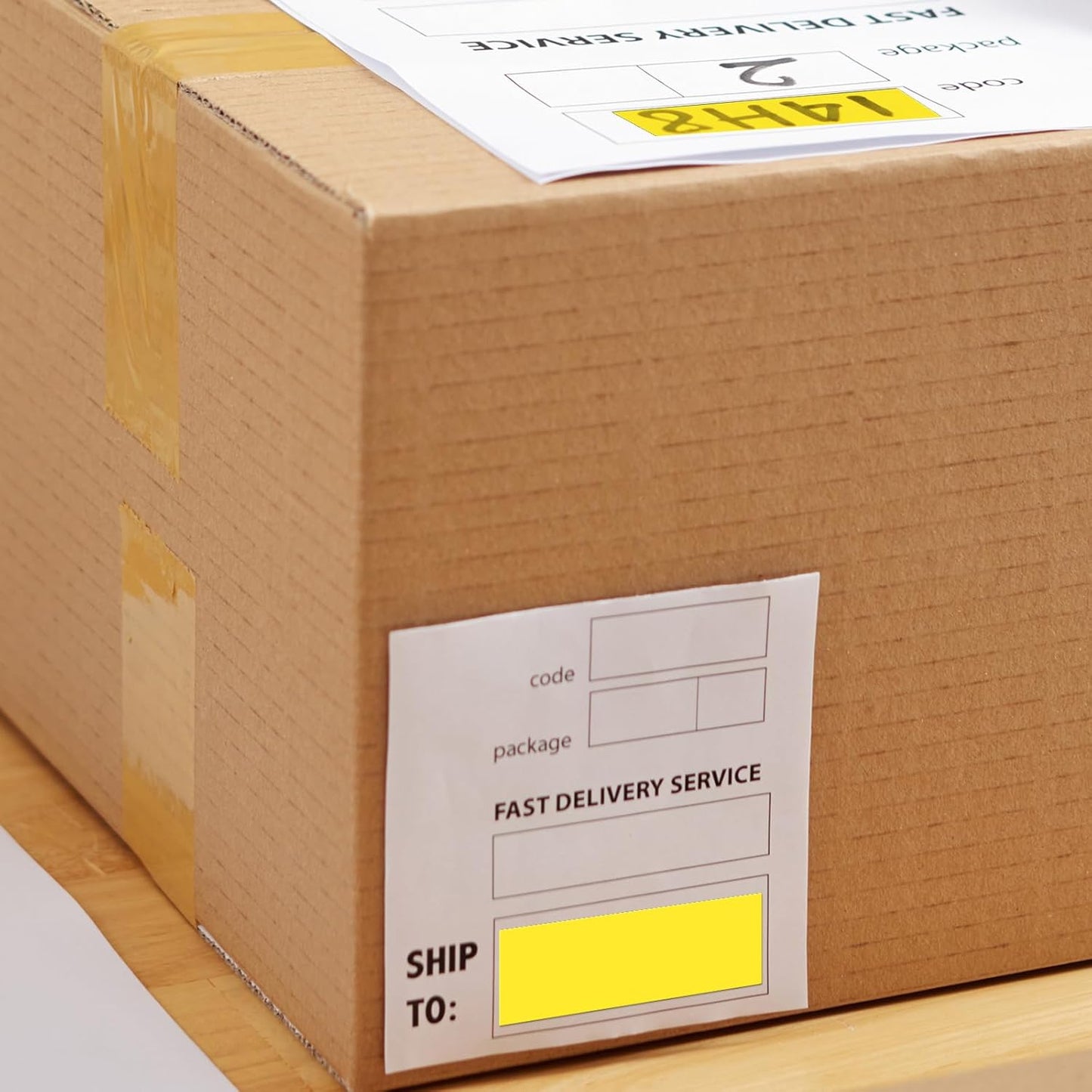 Yellow Rectangle Stickers 3 x 1 Inch Color Coding Labels Vinyl Roll Self-Adhesive Waterproof Removable 500 PCS