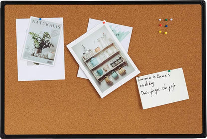 Cork Board, 2 Pack 48" x 36" Bulletin Notice Board Message Memo Pin Board, Black Aluminum Frame