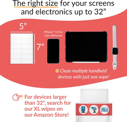 iCloth 70% Isopropyl Alcohol Large Screen and Electronics Wipes, Lint-Free, Streak-Free, Fast-Drying, Removes Dust and Fingerprints (100 Wipes)