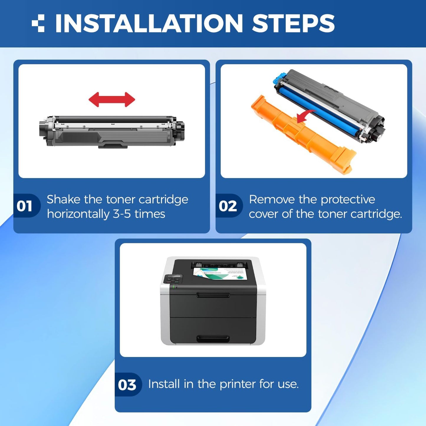 TN221 TN225 Toner Cartridge 4-Pack Black Cyan Yellow Magent Replacement for Brother TN-221 TN-225 to Use with MFC-9130CW HL-3170CDW MFC-9340CDW HL-3140CW 3150CW MFC-9330CDW 9140CDN DCP-9020CDN Printer