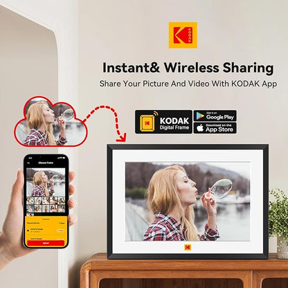 KODAK 10.1 Inch WiFi Digital Picture Frame,1280x800 HD IPS Touch Screen, Electronic Smart Photo Frame with 32 GB Memory, Auto-Rotate, Instantly Share Photos/Videos Anywhere