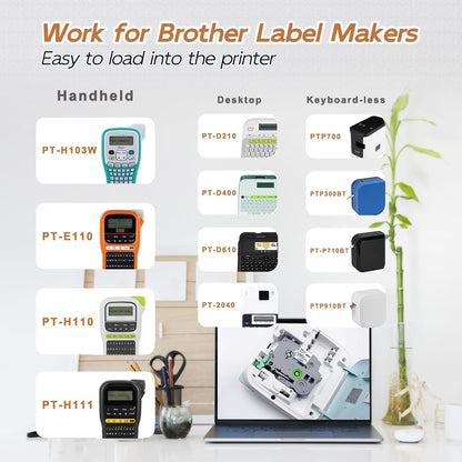 UNOKA Replace for Brother P-Touch Label Tape Clear 12mm 0.47 Laminated TZe-131, TZe TZ Label Maker Refills Black on Transparent for P Touch PT-D200G PT-D210 PT-D220 PT-2040, 1/2Inch x 26.2ft, 3PK