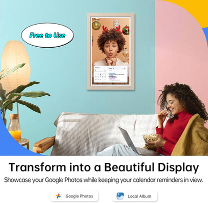 ApoloSign Digital Calendar: Electronic Calendar, Smart Touchscreen Interactive Display for Chore Chart, Family Schedules Planner, Supports All Apps via Google Play (Yellow, 21.5-inch)