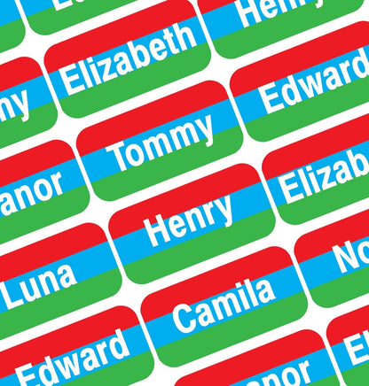 Personalized Waterproof Name Labels Press and Stick Custom Name Stick on Clothing Labels. Customized Up to 3 Lines Great for Camp & Daycare