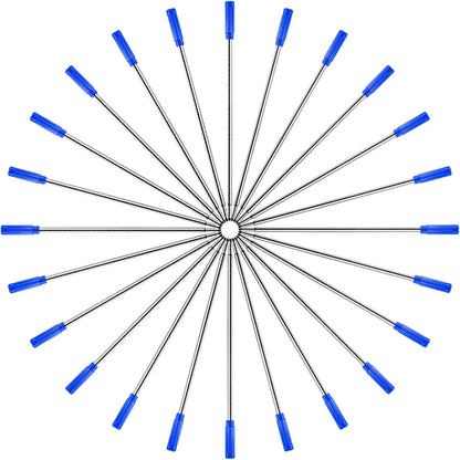 DunBong Blue Ink Refill Pack of 5, Replaceable Ballpoint Pen Refills, Medium Point Metal Refill (Blue)
