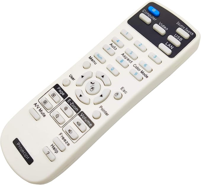 1599176 Projector Remote Control for Epson EX3220, EX5220, EX5230, EX6220, EX7220, EX7230 Pro, EX7235 Pro, VS230, VS330, VS335W, PowerLite 1263W/ 955W/ 955WH/ 965/ 965H/ 97/ 97H/ 98H/ 99WH