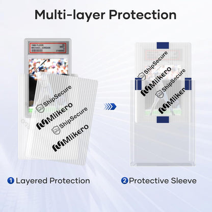 120 Pack Trading Card Shipping Protectors, 4'' x 6'' Plastic Card Protector with Protective Sleeves and Tape Rolls Fit for PSA Graded Cards