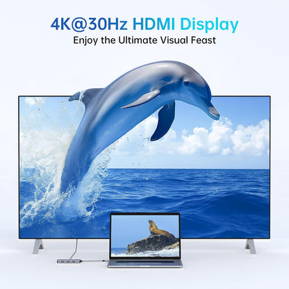 USB C Adapters for MacBook Pro/Air,Mac Dongle with 3 USB Port,USBC to HDMI, RJ45 Ethernet, 9 in 1 USB C to HDMI Adapter,100W Pd Charging,SD/TF Card Reader USB Hub