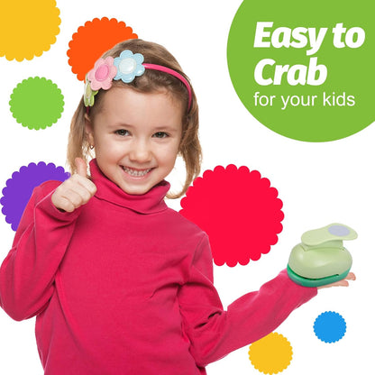 UCEC 2 inch Scallop Circle Punch, Circle Ware Punch, Craft Lever Puncher, DIY Handmade Paper Punches for Paper Crafting Scrapbooking Cards Arts