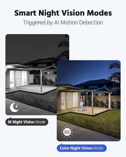ANNKE 2MP Two-Way Audio Security Camera System, 8CH 3K Lite DVR, 8pcs 1080P CCTV White Wired Cams with Smart Color Night Vision, AI Motion Detection, 2TB HDD for Outdoor Home Surveillance
