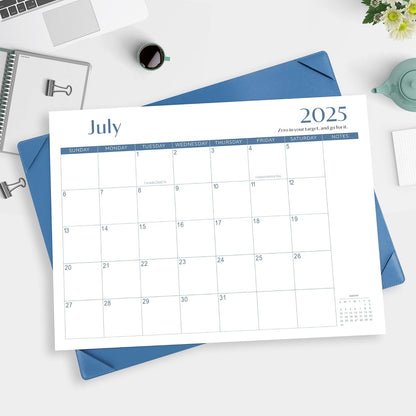 Gannyfer Desk Calendar 2025-2026 with Desktop Mat, Simplified Large 22" x 17" Desktop Calendar, 18 Month Table Calendar from July 2025 to Dec 2026, Perfect for Home School and Office - Dark Blue