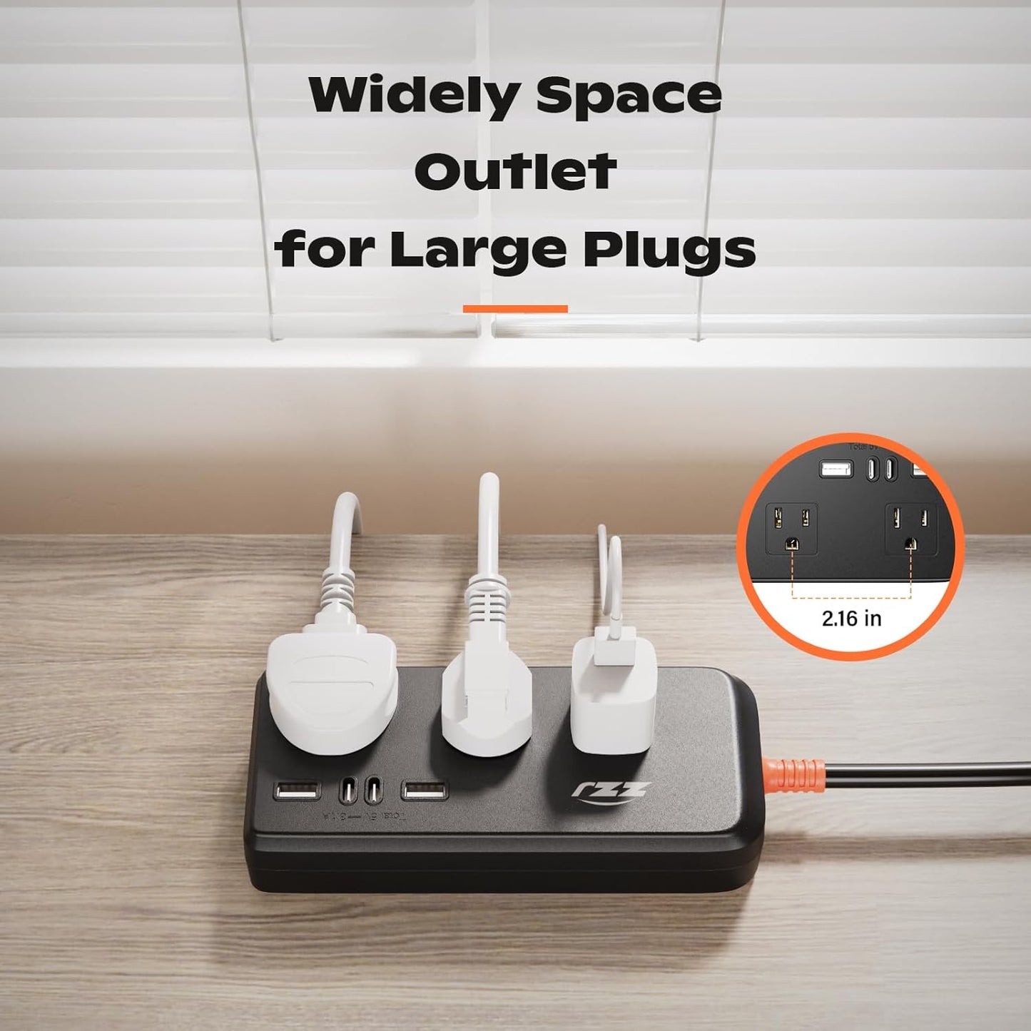 Surge Protector Power Strip,7-in-1 with 6 FT Flat PlugExtension Cord,Surge Protector,with 3 AC Outlets 2USB A,2USB C Outlets for for Home, Office, Dorm Essentials,UL FCC Listed Visit The ZZJ Store