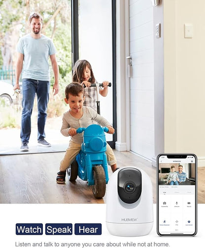 Indoor Security Camera 2K, Pet Camera with Phone App, WiFi Cameras for Home Security Camera for Dog/ Baby Monitor/Elder Pan Tilt, 5/2.4GHz, 24/7, 2-Way Talk, Human Detection, Motion Tracking, Cloud