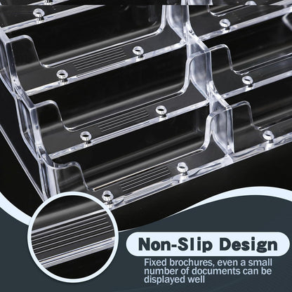Acrylic Business Card Holder for Desk,4-Tier Clear Plastic Display Stand with 8 Pockets, Holds 400 Cards,ldeal for Office & Workspace Organization