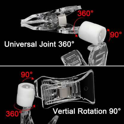 Epakh 20 Pieces Sign Clips Rotating Price Tag Clip Swivel Sign Holder for Handrails or Tubes with 20 Pieces Hard Card Sleeves PVC Card Protector for Shelves Store Supermarket(Double Sided Clips Style)