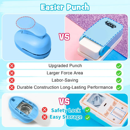 UCEC Heart Hole Punch 1 Inch, Heart Punches for Paper Crafts, Handmade Craft Paper Punch Shaped Hole Punch, Craft Lever Punch for Tags Cards Scrapbooking Home School Office Supplies