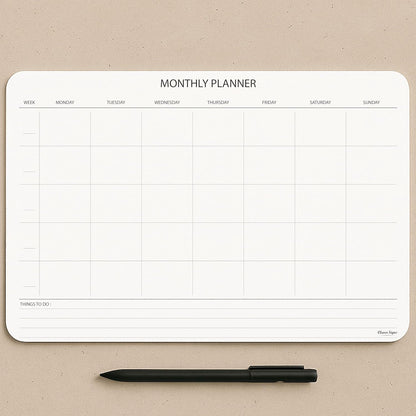 Undated Monthly Planner Notepad,Desk Calendar for Organizing&Scheduling Tasks-Productivity Tracker,Goals,Notes&To-Do Lists–A4 Size (8,3"X11,7")Premium Thick Paper with Cardboard Back Support 50 Sheets