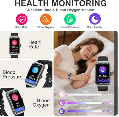 Fitness Tracker with Heart Rate/Blood Oxygen/Sleep Monitor, Smart Watches for Women Men, 100+ Sports Modes, Activity Step Trackers Smart Watch for Android iOS Phones