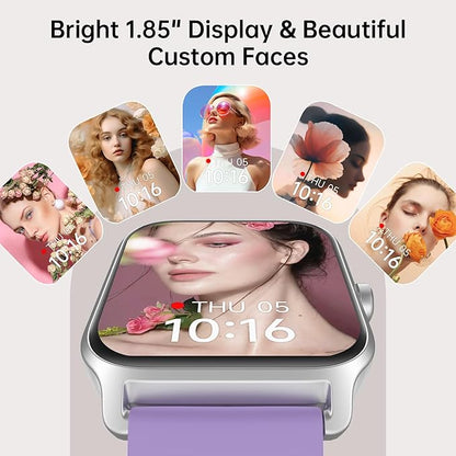 Smart Watches for Women with Alexa & Bluetooth Call,1.85" HD Screen Fitness Tracker,30-Day Battery,Heart Rate/Sleep/SpO2 Monitor,100+ Sports Modes,2ATM Waterproof Smartwatch for Android iPhone(Purple)
