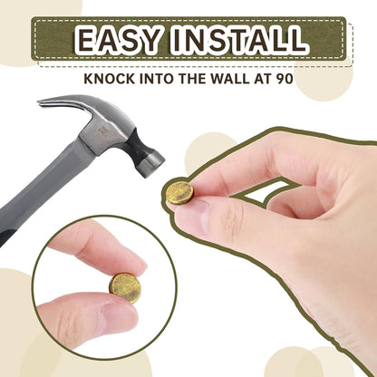 30 Pieces Push Pins, Metal Thumb Tacks for Picture Photo Hanging, Wall Pins for Board Posters Bulletin Maps, Wall Tack for Office Home Decorative(Bronze)