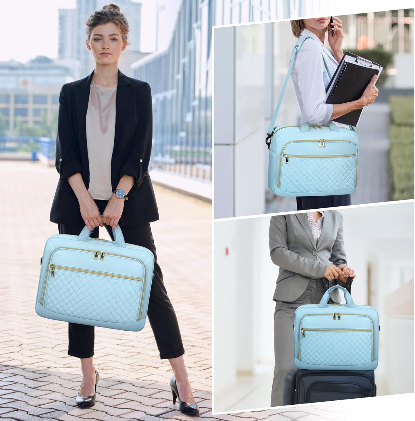 NEWHEY Laptop Bag 17.3 Inch Laptop Briefcase for Women Men Waterproof Shoulder Messenger Bag Large Computer Bag for Business Office Work College, Blue