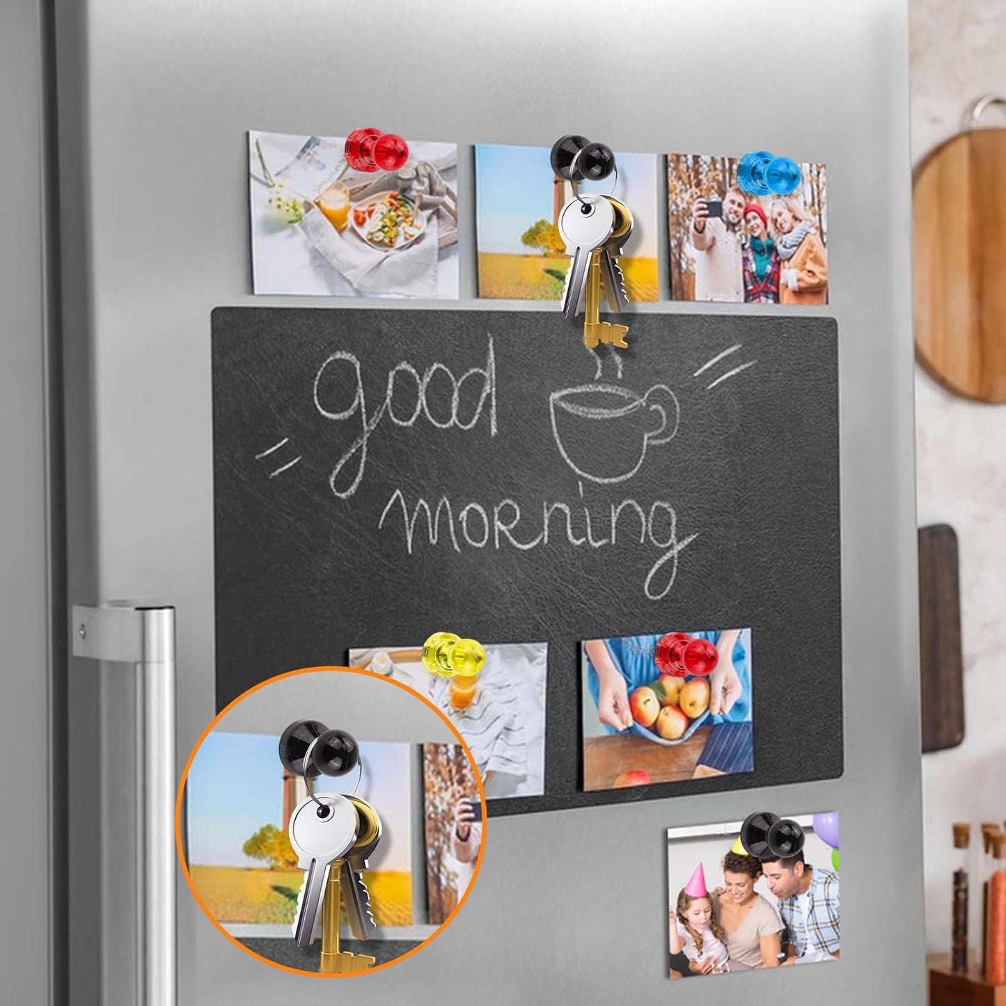 MIKEDE Refrigerator Magnets - 8 Colors Neodymium Fridge Magnets for Adults, Colorful and Practical Small Magnets for Whiteboard, Strong Push Pins for Office, Map - 120 Pack