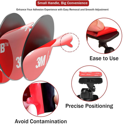 3M VHB Round Double Sided Adhesive 1" Diameter 40 PCS, Heavy Duty Double Sided Adhesive Dots, 5925 Sticky Mounting Foam Tape Strong Adhesive for Car Décor Home Office Logos, 0.025in Thick, Black