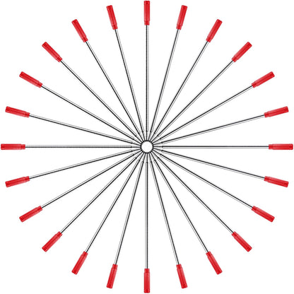 DunBong Red Ink Refill Pack of 5, Replaceable Ballpoint Pen Refills, Medium Point Metal Refill (Red)