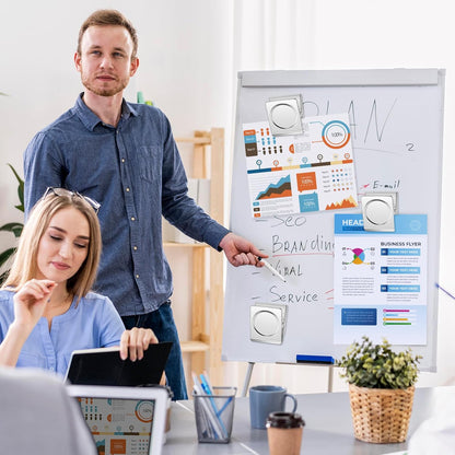 FINDMAG 8 Pack Clip Magnets Extra Large Magnetic Clips, Fridge Magnet Clips, Clip Magnets Great for Home, Office, Whiteboard, Kitchen, Classroom - 2.2 Inch (Silver)