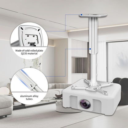 Jomard Universal Projector Ceiling Mount, Adjustable Height Extendable Arms, Wall Or Ceiling Projector Mount for Home and Office