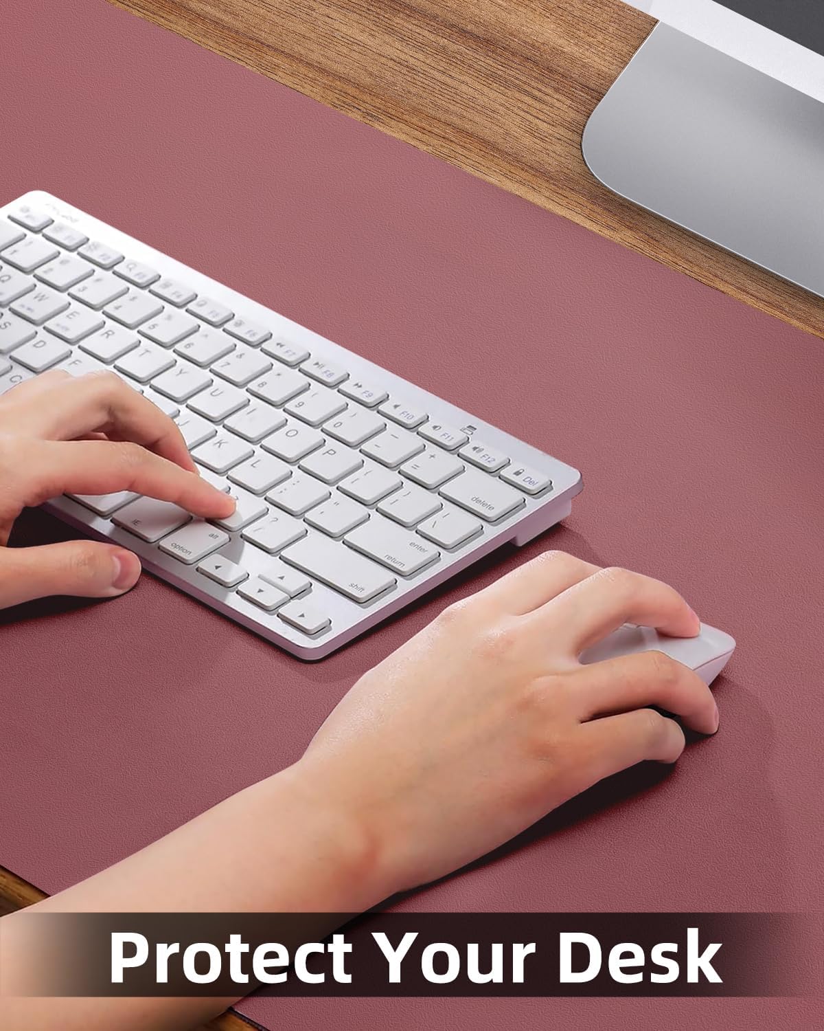 Small Desk Mat,Leather Desk Pad Protector,Desk Mouse pad,Office Desk mat,Laptop Mat for Desk, Non-Slip PU Leather Desk Blotter,Waterproof Desk Writing Pad for Office/Home(31.5"x15.7",Light Purple)