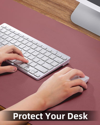 Small Desk Mat,Leather Desk Pad Protector,Desk Mouse pad,Office Desk mat,Laptop Mat for Desk, Non-Slip PU Leather Desk Blotter,Waterproof Desk Writing Pad for Office/Home(31.5"x15.7",Light Purple)