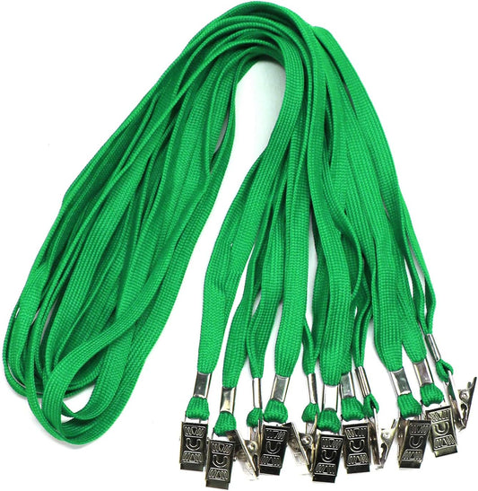 Ollain Badge Lanyards Neck Bulk Cruise Lanyards Lanyard with Clip for ID Card Name Tags Badge Holders (Green, 100 Pack)