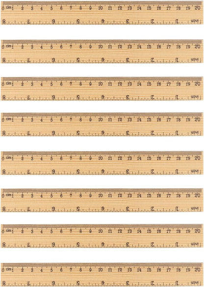 144 Packs Wooden Rulers, 8 Inch Double Sided Wood School Ruler for Home, Student, Office Use, 2 Scale,by GNIEMCKIN