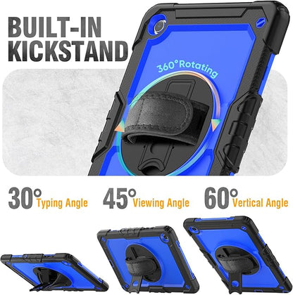 HXCASEAC Case for Samsung Galaxy Tab A9+ Plus 11 Inch, Protective with Screen Protector/Hand Strap/Pen Holder, Sturdy Shockproof for Samsung A9 Plus Tablet Case SM-X210 SM-X216 SM-X218 - Blue