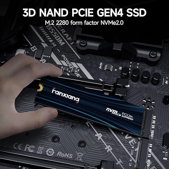 fanxiang 500GB NVMe SSD PCIe Gen 4 Gaming SSD for PS5, Up to 6300MB/s M.2 2280 SSD Compatible with PS5 Storage Expansion, Internal Solid State Drive for Gamers, Professionals, Creators S880E