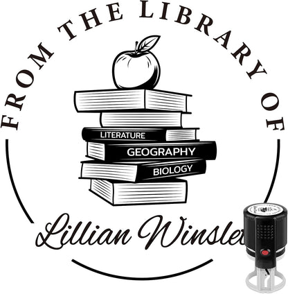 Custom Self-Inking Stamps | Personalized Book Stamp Gift for Book Lovers | 5 Ink Colors (Style03)