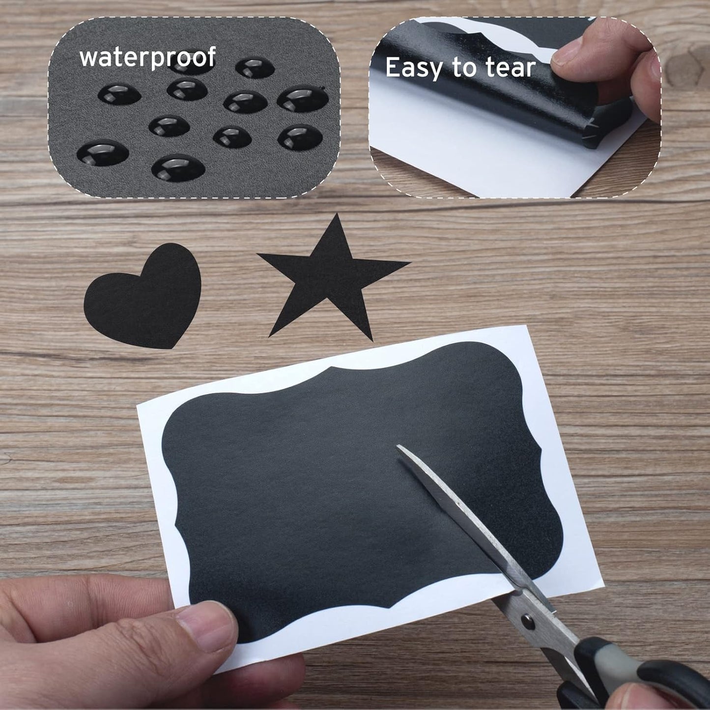 ONUPGO Chalkboard Labels (48 Pack), 4" x 3" Reusable Blackboard Stickers, Waterproof Chalkboard Sticker for Jars, Parties Decoration, Craft Rooms, Weddings, Storage, Organize Your Home & Kitchen