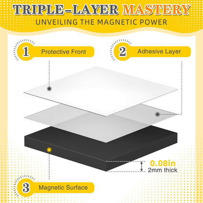 FINDMAG 240pcs Square Magnet Stickers with Adhesive Back, Flexible Self Adhesive Magnets for Crafts, Ideal for Arts, DIY, Office, School, Home, and Wall Hanging