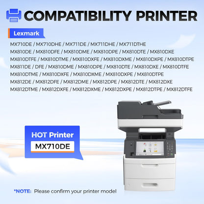 62D1000 Toner Cartridge Black 1-Pack Replacement for Lexmark 621 62D1000 621H 62D1H00 Toner Compatible with Lexmark MX711DE MX710 MX710DE MX710DHE MX810 MX810DE MX811 MX811DE MX812 MX812DE Printer Ink