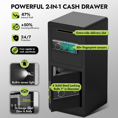 Extra Large Heavy Duty Double Door Home Safe Fireproof and Waterproof Bag Security Safe with Removable Shelves Digital Safes with Hidden Lock Box for Money Files Medicines (7.0 Cub Double Door)