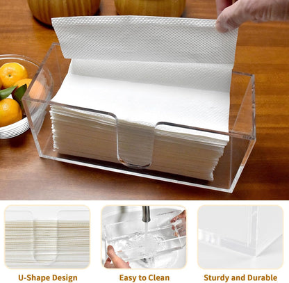 1Pack Acrylic Countertop Paper Towel Holder, Paper Towel Dispenser Countertop/Acrylic Napkin Holder(5mm Acrylic) C-fold or MultiFold Trifold Paper Towels for Bathroom, Kitchen,Restaurant (1)