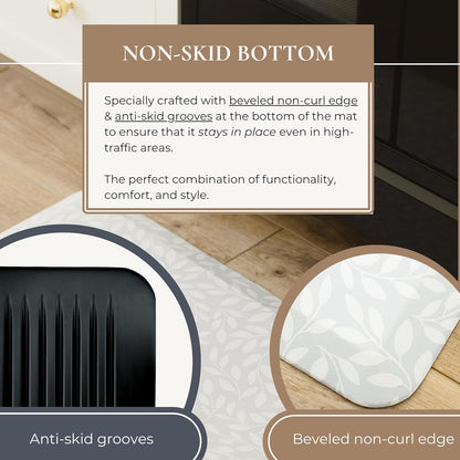 Anti Fatigue Mat by Laurel Lane Co. – Designer Anti Fatigue Mats for Kitchen Floor, Kitchen Mats for Floor, Desk Mat – Cushioned 0.75" Thick – Stain Resistant – Non-Skid Bottom – 20" x 39"