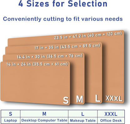 Boutilon Leather Desk Pad Protector,Non-Slip Mouse Pad,Laptop Desk Pad,Office Mouse Mat,Waterproof Leather Desk Blotter,Desk Writing Pad for Office and Home (M-Orange Pink,30"x14")