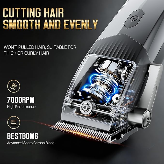 Professional Hair Clipper Set,4 in 1 Hair Clippers for Men, Hair Clippers, Beard Trimmer& Rechargeable Shaver Set, Barber Hair Cutting Kit for Men ，for Gifts (Black)
