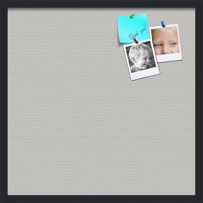 PinPix 24x24 Inch Cork Bulletin Board. This Decorative Framed Pin Board Comes with Light Stone Design and a Satin Black Frame. Ideal for Home Office Decor or Message Board (PinPix-1809)