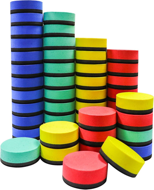 Mini Dry Erase Erasers, IHPUKIDI 48 Pack Magnetic Whiteboard Dry Erasers Chalkboard Cleaner Wiper for Kids and Classroom Teacher Supplies, Home and Office (2 x 2 Inch)